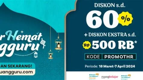 Diskon Paket Belajar Klaim 25 Kode Voucher Ruangguru Dapatkan Diskon