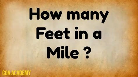 How Many Feet In A Mile Feet In A Mile Units Of Measurement How