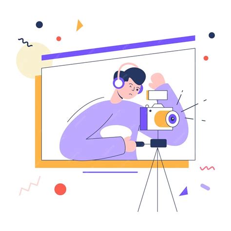 Premium Vector | A handy animated flat illustration of cameraman