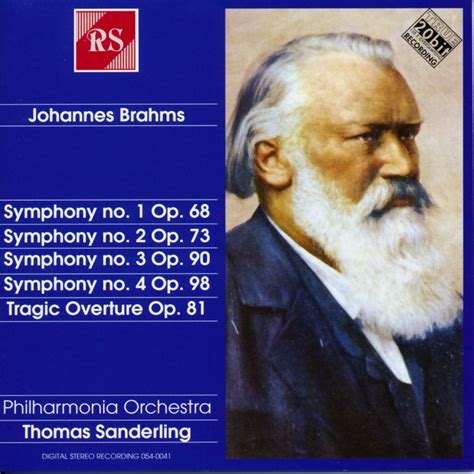 Philharmonia Orchestra Thomas Sanderling Johannes Brahms