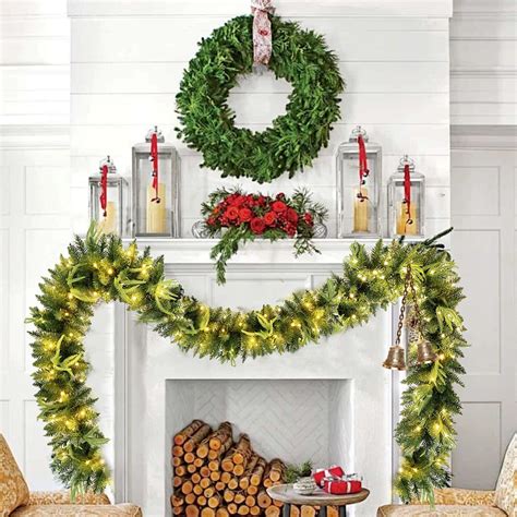 Fall Decor Qwtwty 2.7 Meter Christmas Pines Needle Wreath with LED