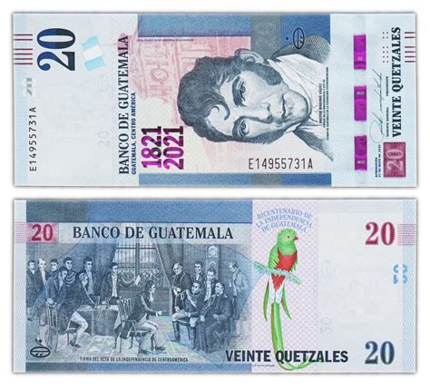 Billet De Collection 20 Quetzales 2020 Guatemala Neuf P128 La Poste