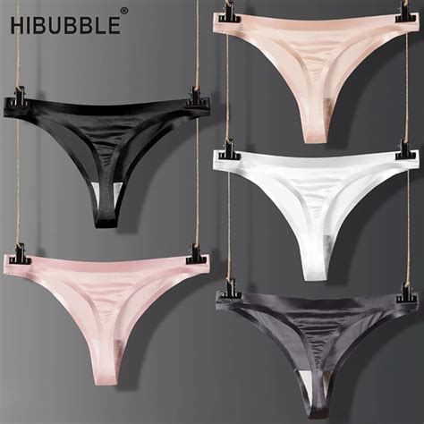 New Ice Silk Thong Sexy Panties Seamless G String Underwear Women Low