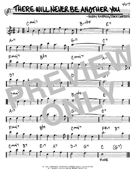 There Will Never Be Another You Sheet Music Direct