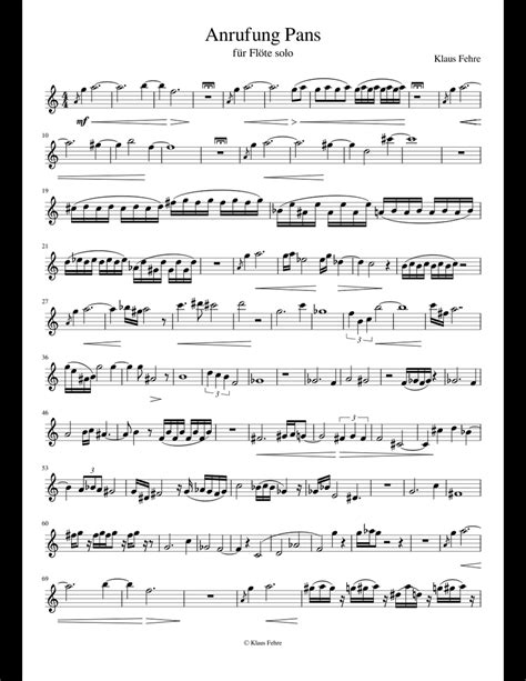 Invocation Of Pan For Flute Sheet Music For Flute Download Free In Pdf