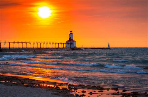 Michigan City Sunset Photograph By Jackie Novak Fine Art America