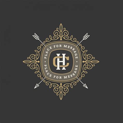 Premium Vector Vintage Monogram Logo Template With Flourishes