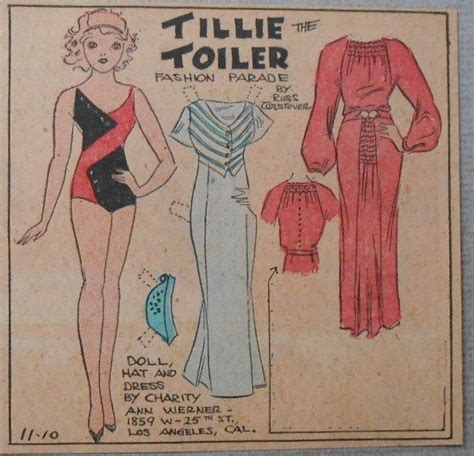 Tillie The Toiler 11 10 35 From Ebay Paper Dolls Vintage Paper Dolls