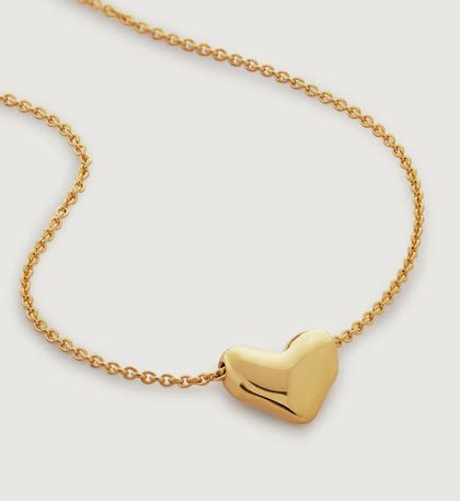 Heart Chain Necklace Adjustable 41 46cm 16 18 In 18k Gold Vermeil On