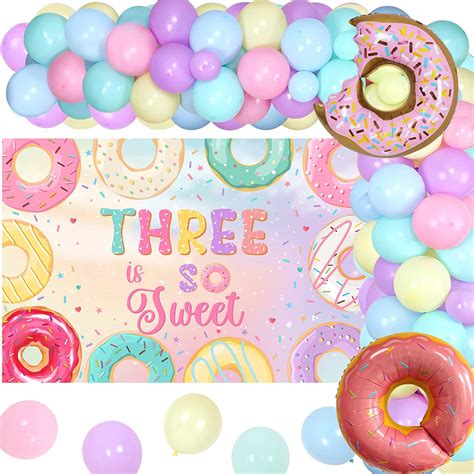 Girl 3rd Birthday Party Decorations, Donut 3rd Birthday Party ...