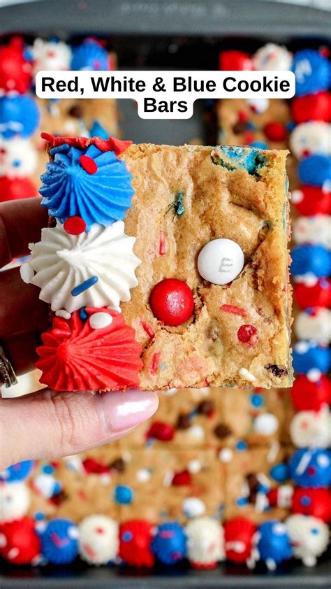 Red White And Blue Cookie Bars 9am Chef