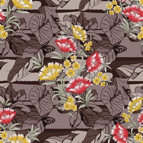 Beautiful Flower Pattern Floral Colorful Seamless Allover Design Stock