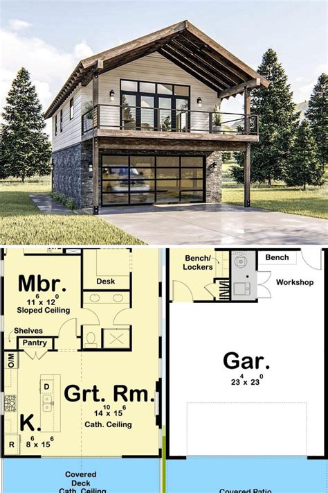 Two Story House Plan With Garage And Loft