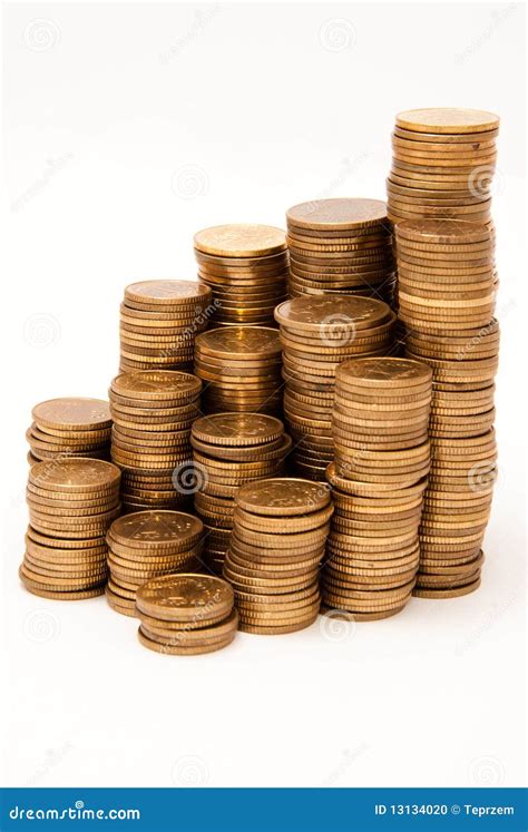 High stack of coins stock photo. Image of finance, gold - 13134020