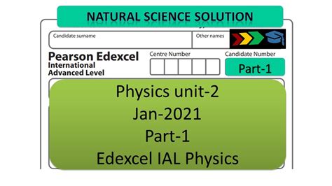 Edexcel Ial Physics Unit Wph Jan Part Youtube