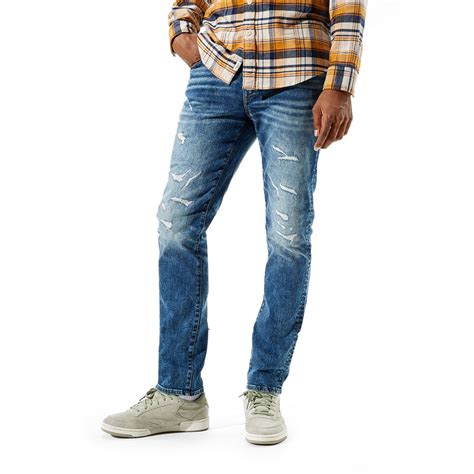 American Eagle Mens Slim Fit Airflex Rip N Repair Denim Jeans Mens