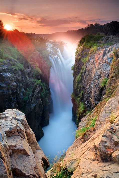 The First Ray Epupa Falls On The Kunene River Border With Angola At