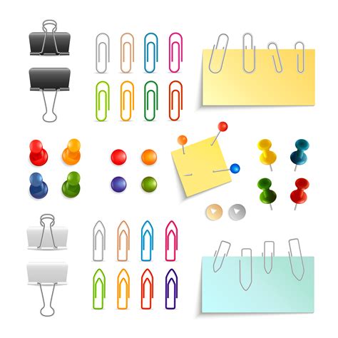 Paper Clip And Pin Set 469615 Vector Art At Vecteezy