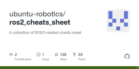 Github Ubuntu Roboticsros2cheatssheet A Collection Of Ros2