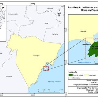 Localização do Parque Natural Municipal Morro da Pescaria Guarapari