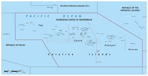 Political Vector Map Of The Federated States Of Micronesia Stock Illustration Illustration Of