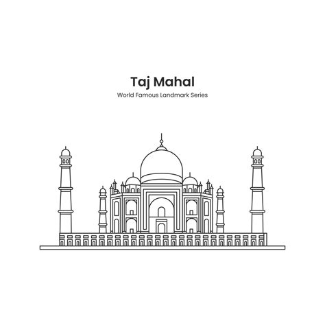 outline illustration of a taj mahal india 4998939 Vector Art at Vecteezy