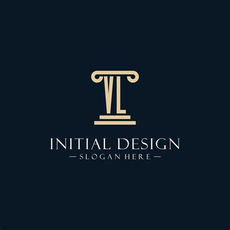 VL Initial Monogram Logos With Pillar Shapes Style 12908267 Vector Art