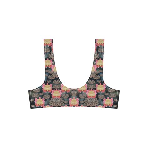 Heavy Metal Meets Power Of The Big Flower Sport Top High Waisted Bikini Swimsuit Model S