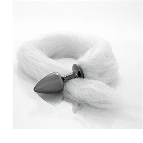 Plug Anal De Metal Preto Rabo De Gato Longo Branco Shopee Brasil