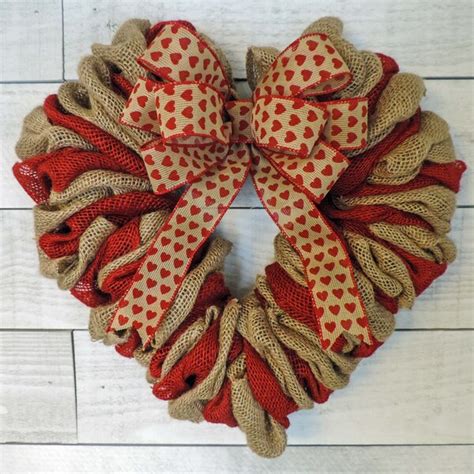 Heart Burlap Wreath - Etsy