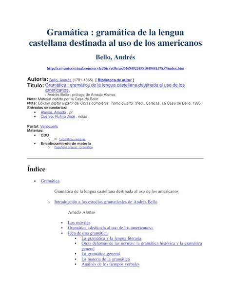 PDF Gramática de andrés bello DOKUMEN TIPS