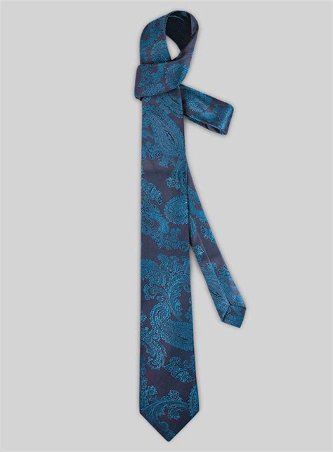 Paisley Royal Cyan Satin Tie Studiosuits