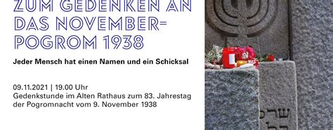 Zum Gedenken An Das Novemberpogrom 1938 Gedenkstunde Museumsfernsehen