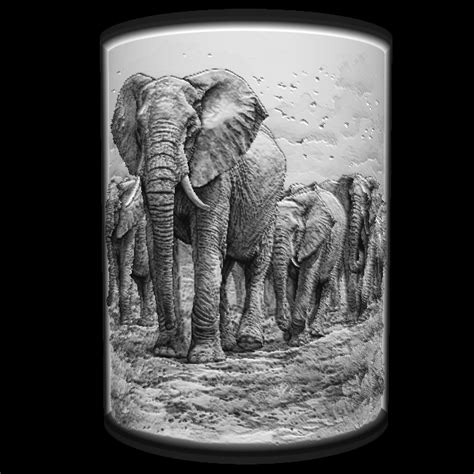 Stl File Light Box Serengeti Elephants 3 📦・3d Print Model To