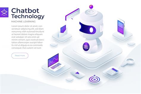 Premium Vector Isometric Concept Chat Bot Technology Artificial Intelligence Machine Chatting