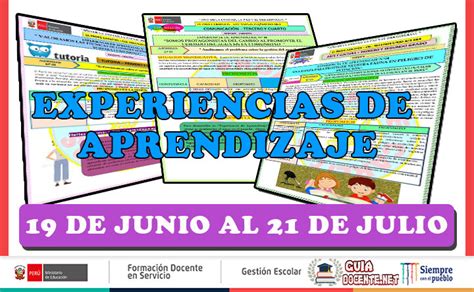 Experiencias De Aprendizaje De Junio Al De Julio Todas