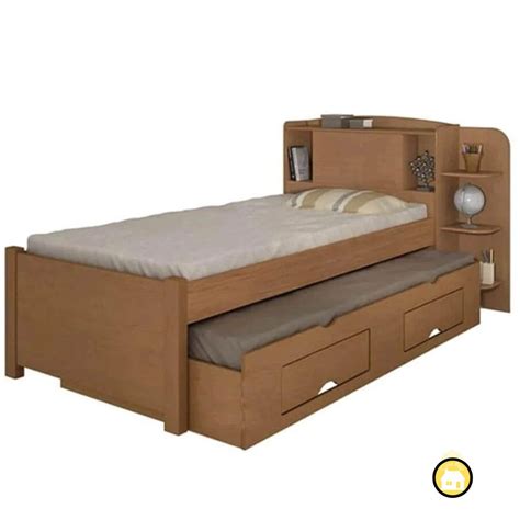 Cama Solteiro Cama Auxiliar Box 2 Gavetas Bicama