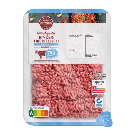 MEINE METZGEREI Fettreduziertes Rinderhackfleisch günstig bei ALDI Nord