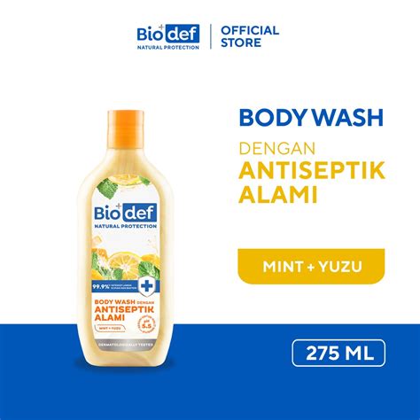 Jual Biodef Natural Protection Mint Yuzu Body Wash Botol 275 Ml