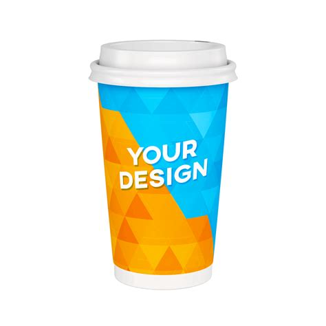 Large 480ml (16oz) Custom Coffee Cups With 90mm Lids - MyPaperCups