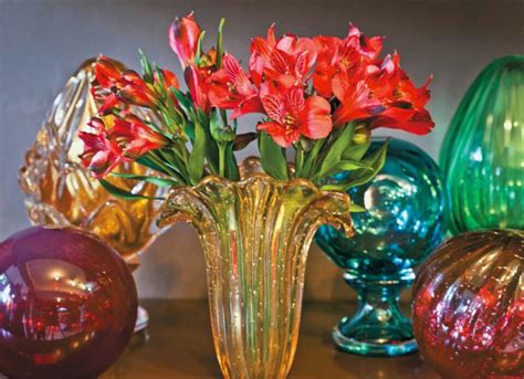 Flores De Vidro - Cristal e flores | Arranjos de flores artificiais, Vidro de murano ...