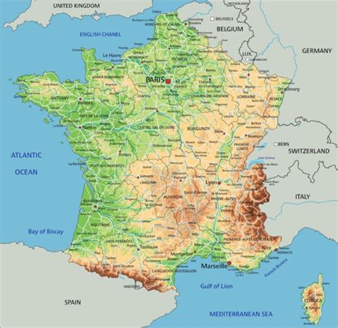 Carte Du Relief De La France Carte Du Relief En France M Tropolitaine