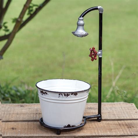 Rustic Farmhouse Water Spigot with Bucket