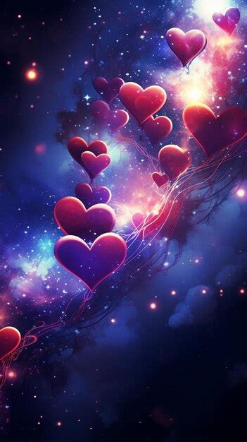 Premium AI Image | hearts in the sky with the words love in the sky