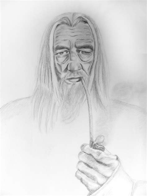 Gandalf Dibujo De Retrato A L Piz Naturalista Ilustraci N Etsy Espa A