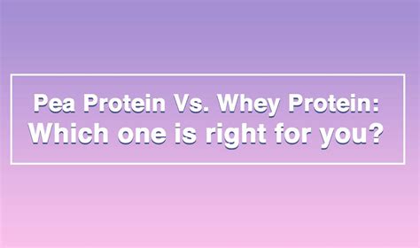 Pea Protein Vs Whey Protein Choosing The Right Protein Powder