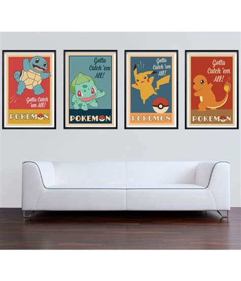 Pokemon Art Print Vintage Inspired Pokemon X Set Of Art Print