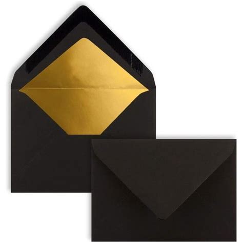 Lot de 50 enveloppes noires avec doublure dorée DIN C7 8 1 x 11 4