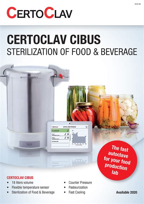 Certoclav Cibus L Stainless Steel Portable Programmable