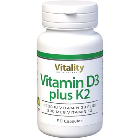 Vitamin D3 5000 K2 200 Vitality Nutritionals Sensilab